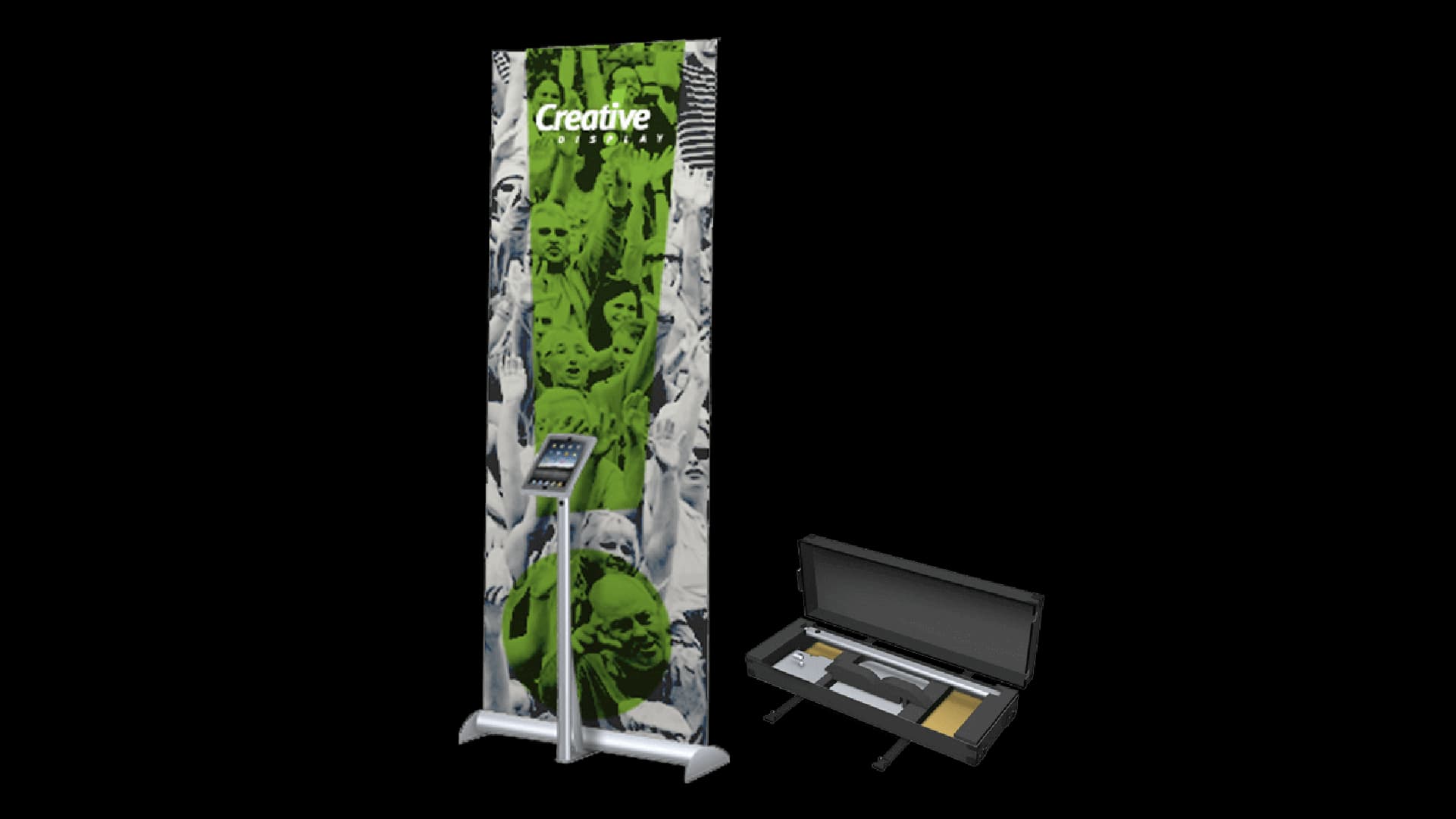 IPad Retractable Banner Stand Silver